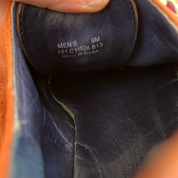 Cole Haan Cognac Leather Turquoise Sole Brogue Oxford Shoes - Picture 7 of 7